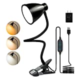 KAiSnova Clamp Lamp 3 Color Modes 10 Brightness Dimmer Clip on Light with Auto Off Timer 10W 38 LEDs Reading Lights for Books in Bed 360 Flexible Gooseneck Clamp Lights for Workshop Desk Headboard