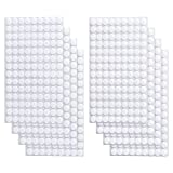 Self Adhesive Dots, 1000Pcs(500 Pair Set) 0.39 Inch / 10mm Diameter Hook and Loop Dots Tape, 10mm Nylon Sticky Back Coins, Suitable for Classroom, Office, Home, White