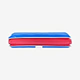 KinderMat, 1" Thick, 4-Section Rest Mat, 45" x 19" x 1", Red/Blue with Grey Binding, Great for School, Daycare, Travel, and Home, Made in The USA