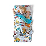 JumpOff Jo  Toddler Mat  Childrens Sleeping Bag with Removable Pillow for Preschool, Daycare, Sleepovers  Original Design: Jos Garage (43 x 21 inches)