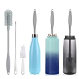 14 Silicone Bottle Brush - Cleaning Set for Sports Water Bottle, Baby Bottles, Tumbler, Drinking Glasses, Vase, Bottle Cleaner Compatible with Thermos Hydro Flask Contigo S'well Simple Modern, etc.