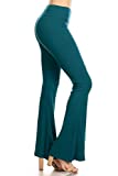 Leggings Depot Women's Flared Casual, Work, Lounge Solid Palazzo Pants-PZA128-TEAL-M