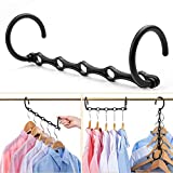Cimlord 10 Pack Space Saving Plastic Magic Hangers, Bedroom Closet Organization and Storage, Clothes Hangers Space Saver for Closet Organizer, New Home Essentials Stackable Hangers