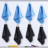 8 Pcs Magnetic Cleaning Cloth Magnetic Whiteboard Eraser Magnetic Microfiber Dry Erase Towel Whiteboard Cleaning Cloth for Dry Erase Board Reusable for Classroom Home Kitchen Office (Black, Blue)