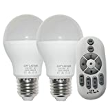 6W E27 Smart LED Light Bulbs Dimmable with 2.4GHz Wireless 3-Zone Remote Control - Adjustable Color Temperature (Warm / Cool) and Brightness 2 Pack (2 Bulb+1 Remote)