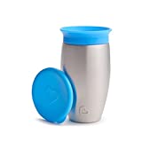 Munchkin Miracle Stainless Steel 360 Toddler Sippy Cup, 10 Ounce, Blue