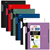 Five Star Advance Spiral Notebooks + Study App, 6 Pack, 1 Subject, College Ruled Paper, 11" x 8-1/2", 100 Sheets, with Spiral Guard and Movable Dividers, Assorted Colors (38635)