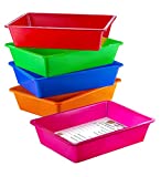 Zilpoo 5 Pack  Paper Organizer Bins, Colorful Plastic Turn in Tray, Classroom File Holder, Teacher Book School Supplies Storage Container, Drawer Organization Letter Baskets, Colored