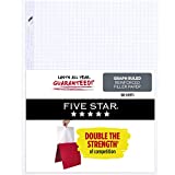 Five Star Loose Leaf Paper, 3 Hole Punched, Reinforced Filler Paper, Graph Ruled Paper, 11" x 8-1/2", 100 Sheets/Pack (17012)