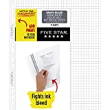 Five Star Insertable Loose Leaf Paper, 6 Pack, 3 Hole Punched, Reinforced Filler Paper, Graph Ruled Paper to Add and Rearrange Pages in Spiral Notebook, 11-1/2" x 8", 75 Sheets/Pack (17018)