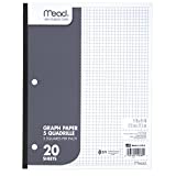 Mead Graph Paper Pad, Quadrille, 5 Squares per Inch, 11" x 8-1/2", 20 Sheets, 1 Pack (19030)