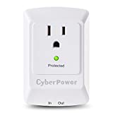 CyberPower CSP100TW Professional Surge Protector + TEL Protection, 900J/125V, 1 Outlet, Wall Tap Plug