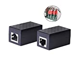 CERRXIAN Ethernet Surge Protector RJ45 Coupler Female to Female Network Surge Protector Outdoor Arrester Protection Device Extension Adapter(2-Pack)