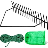 VEVOR Pond Rake, 32 inch Aquatic Weed Rake, Double Sided Lake Weed Cutter, Clean Aquatic Weeds Muck Silt Lake Rakes, Weed Rakes Tool for Lake Pond Beach Landscaping, Lake Weed Rake with 66ft Rope