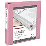 Office Depot Brand Durable View Round-Ring Binders, 1-1/2" Round Rings, 49% Recycled, Pink