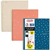 Five Star Style Spiral Notebooks + Study App, 3 Pack, 1 Subject, College Ruled Paper, 11" x 8-1/2", 100 Sheets, 1 Count (820000F)