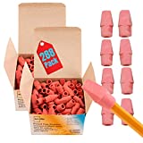 1InTheOffice Pencil Top Eraser, Pink Wedge Eraser Latex-Free, Pencil Cap Erasers 288 Pack