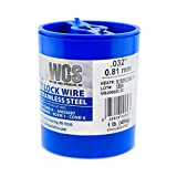 Lock Wire, T302/304 Stainless, NASM20995, MS20995C, ASTM A580 Cond A, AMS5697.032 in (0.81 mm), 1 lb (0.45 kg) Dispenser Can, approx. 362 ft (110 m)