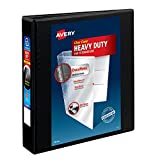 Avery Heavy-Duty View 3 Ring Binder, 1.5" One Touch Slant Rings, Holds 8.5" x 11" Paper, 1 Black Binder (05400)