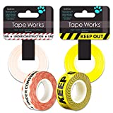 Construction Crafts Washi Tape Set - 4 Pack Mini Keep Out Under Construction Caution Tape Adhesive for Birthday Party Decoration Stickers