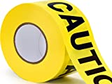 Caution Tape | Black and Yellow | Warning Keep Out | Halloween | Crime Scene Police Tape | Danger Barricade Hazard Construction Tape Roll | Do Not Enter | Flagging | 3 In x 1000 FT | by Teegan Tapes