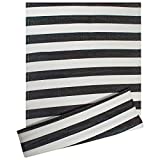 DII Outdoor Rug Collection Reversible Woven Stripe, 4x6-Feet, Black & White