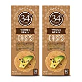 34 Degrees Crisps | Whole Grain Crisps | Thin, Light & Crunchy 100% Whole Wheat Crisps, 2 Pack (4.5oz each)