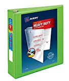 Avery Heavy Duty View 3 Ring Binder, 2" One Touch EZD Ring, Holds 8.5" x 11" Paper, 1 Chartreuse Binder (79776)