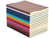 KEVXT A5 Size PU Leather Colorful Writing Journal Set of 8 Pieces Diary Notebook Daily Notepad Cute Travel Journal to Write with Lined Paper for office and School(Random Color)