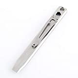 Titanium Pry Bar EDC Multi Function Wrench Pocket Tool with Clip Lanyard Hole (Silver)