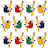 12 Pieces Koala Clip on Pencil Clips Soft Animal Plush Pencil Clips Kangaroo Koala Bear Pencil Toppers for Kids Pencils Party Home Office Supplies, 4 Colors, 2 Inches(Koala Style)
