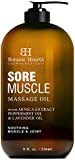BOTANIC HEARTH Sore Muscle Massage Oil - with Arnica Montana Extract and Essential Oils - Warming and Relaxing - Soothes Tired Sore Muscles and Joints, 8 fl oz