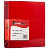 JAM PAPER Plastic 1 inch Binder - Red 3 Ring Binder - Sold Individually