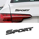 3D Metal Sport Sticker for Car, Styling Personalise Sport Emblem Decal, Auto Badge Stickers Car Exterior Decoration Accessories, 3D Stickers for Trunk Side Fender Rear Tailgate (Black)