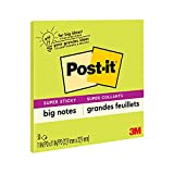 Post-it Super Sticky Big Notes, 11 in x 11 in, 1 Pad, 2X The Sticking Power, Neon Green (BN11G)