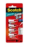 Scotch Super Glue Liquid, 4-Pack of Single-Use Tubes, .017 oz each, Fast Drying Liquid Formula (AD114),packaging may vary