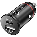 Syncwire USB C Car Charger 38W Fast USB Car Charger PD&QC 3.0 Dual Port [Super Mini & All Metal] Car Adapter Cigarette Lighter Compatible with iPhone 13/12/12 Pro/12 Pro Max/11/XS, Samsung and More