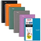 Five Star Small Spiral Notebooks, 6 Pack, 5-Subject, College Ruled Paper, 180 Sheets, Small, 9-1/2" x 6", Assorted Colors (73527)