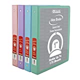 BAZIC 3 Ring Binder 1" Economy View Binders Organizer - Pastel Color, Round Ring, Hold 175 Sheets Paper, 4-Count