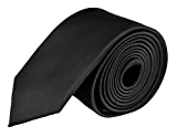 MDR Solid Satin Tie | Necktie for Mens | Ties Pure Color Regular 57 inches long Neck Tie | Wedding Office Graduation Uniform - Black 2.5 inch