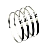 EesTeck 4Pcs 8" Adjustable 304 Stainless Steel Duct Clamps Hose Clamp Pipe Clamp Air Ducting Clamp worm drive hose clamps