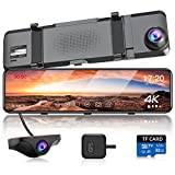 JOMISE 4K Mirror Dash Cam, 11" Rear View Mirror Camera, 2160P Rearview Mirror Backup Camera, Mirror Dash Cam Front and Rear, IPS Touch Screen, Type-C Connector, Parking Monitor, Free 32GB Card-G814