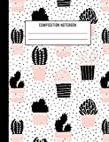 Composition Notebook: One Subject School Exercise Book | Pink Cactus Dots (Wide Ruled - 100 Pages)