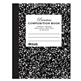 BAZIC Composition Book Black Marble College Ruled 100 Sheet Notebook, Premium Journal Comp Notebooks for School, 1-Pack