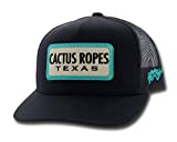HOOEY Adjustable Snapback Trucker Hat with Cactus Ropes Logo (Black)