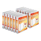 Cardinal Economy 3-Ring Binders, 1.5", Round Rings, Holds 350 Sheets, ClearVue Presentation View, Non-Stick, White, Carton of 12 (90631)