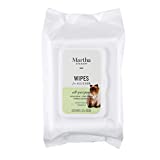 Martha Stewart Lemongrass Verbena Cat Wipes | Natural Hypoallergenic Cat Bath Wipes for Removing Dirt, Debris, and Dander | Martha Stewart for Pets Cat Grooming Wipes, 100 Count