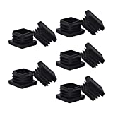 MENTODO 1" 1X1 Square Tubing Plastic Plug End Cap 10 Pack, 1"X1" 1 Inch Black Square Tube End Cap Fence Post Pipe Cover Tubing Insert Chair Glide Finishing Plug