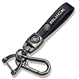 Genuine Leather Car Logo Keychain Replacement for Buick Key Chain Accessories Keyring Black