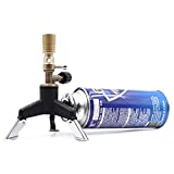 Brass Lab Premium Bunsen Burner Designed for Butane Canister with Gas and Air Adjustment (with Tripod), for Outdoor Cooking, Camping, Lab, Jewelry